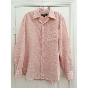 Vilebrequin Mens Pink White Floral Print Linen‎ Button-Up Shirt Size Large